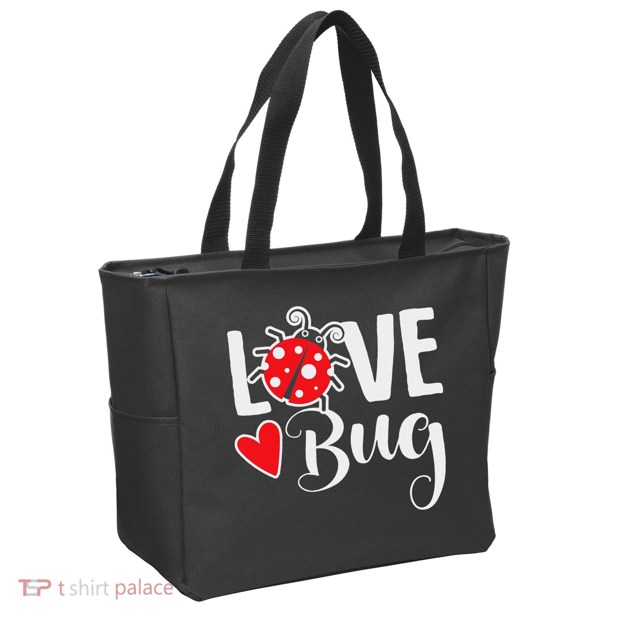 Love Bug Cute Valentine's Day Party Ladybug Tote Bag