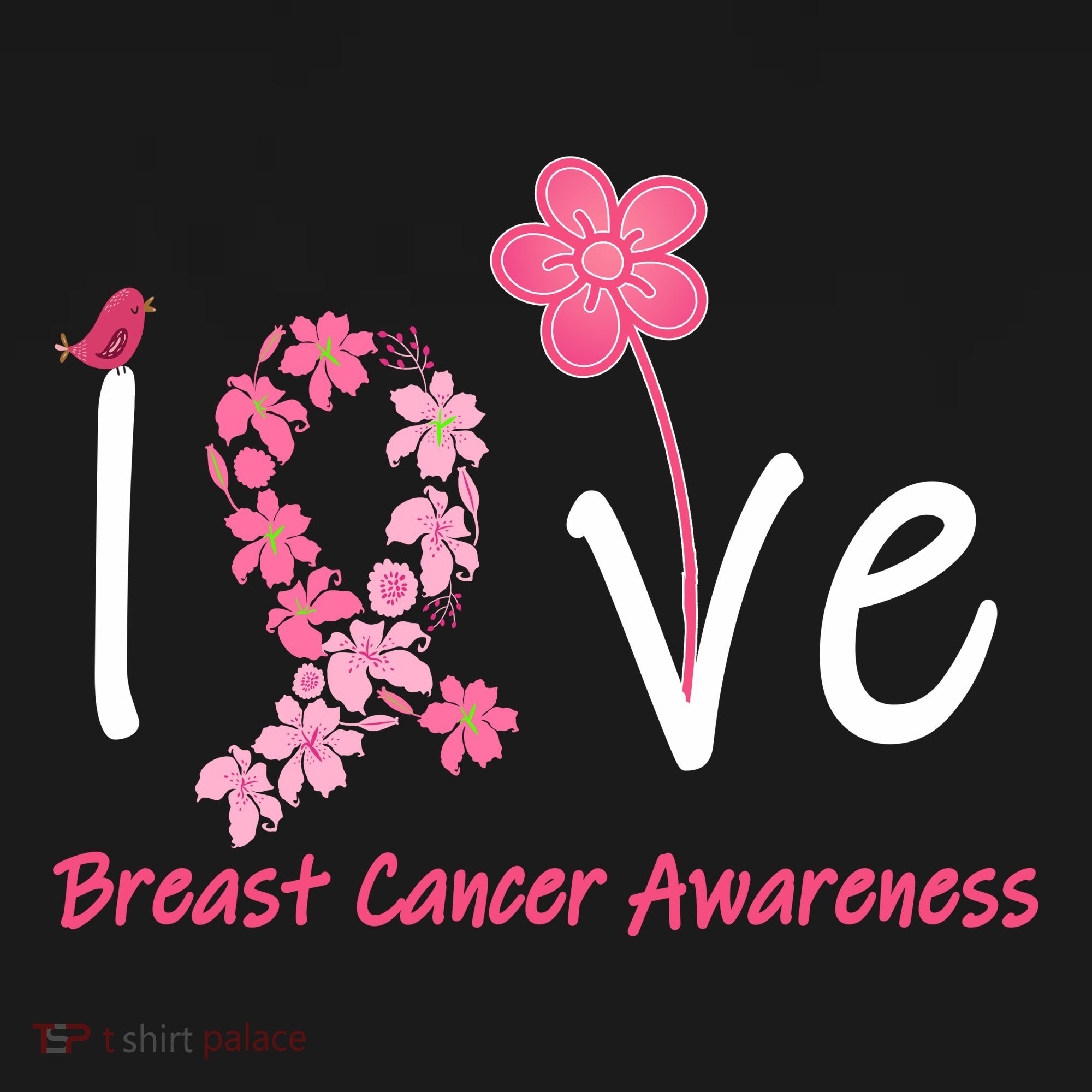 Love Breast Cancer Awareness Flower Ribbon Apron