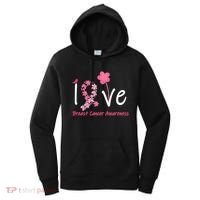 Love Breast Cancer Awareness Flower Ribbon Women's Hoodie thumb 0