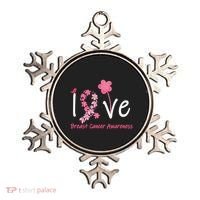 Love Breast Cancer Awareness Flower Ribbon Ornament thumb 0