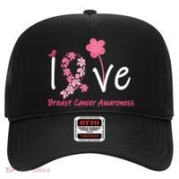 Love Breast Cancer Awareness Flower Ribbon Hat thumb 0