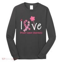 Love Breast Cancer Awareness Flower Ribbon Long Sleeve Shirt thumb 0