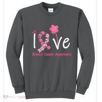 Love Breast Cancer Awareness Flower Ribbon Sweatshirt thumb 0