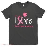 Love Breast Cancer Awareness Flower Ribbon T-Shirt thumb 0