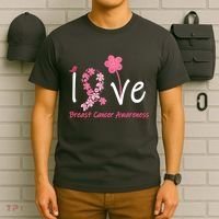 Love Breast Cancer Awareness Flower Ribbon T-Shirt thumb 6