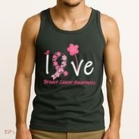 Love Breast Cancer Awareness Flower Ribbon Tank Top thumb 3