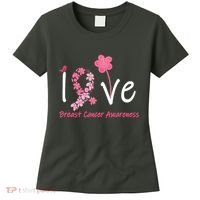 Love Breast Cancer Awareness Flower Ribbon Women's T-Shirt thumb 0