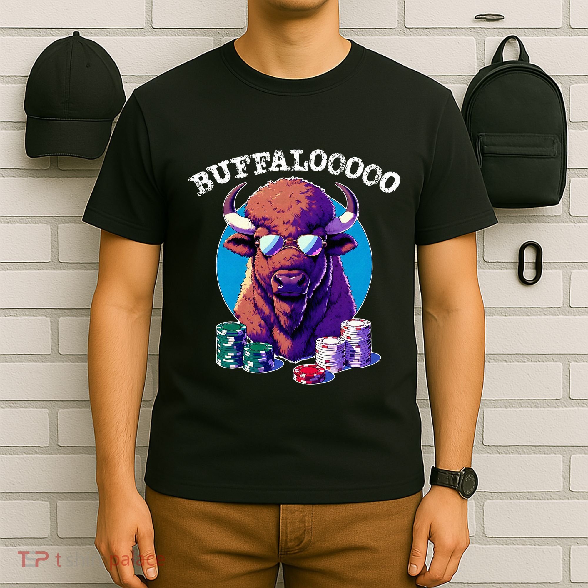 Lucky Buffalo Casino Slot Machine Buffalooooo Gambling T-Shirt