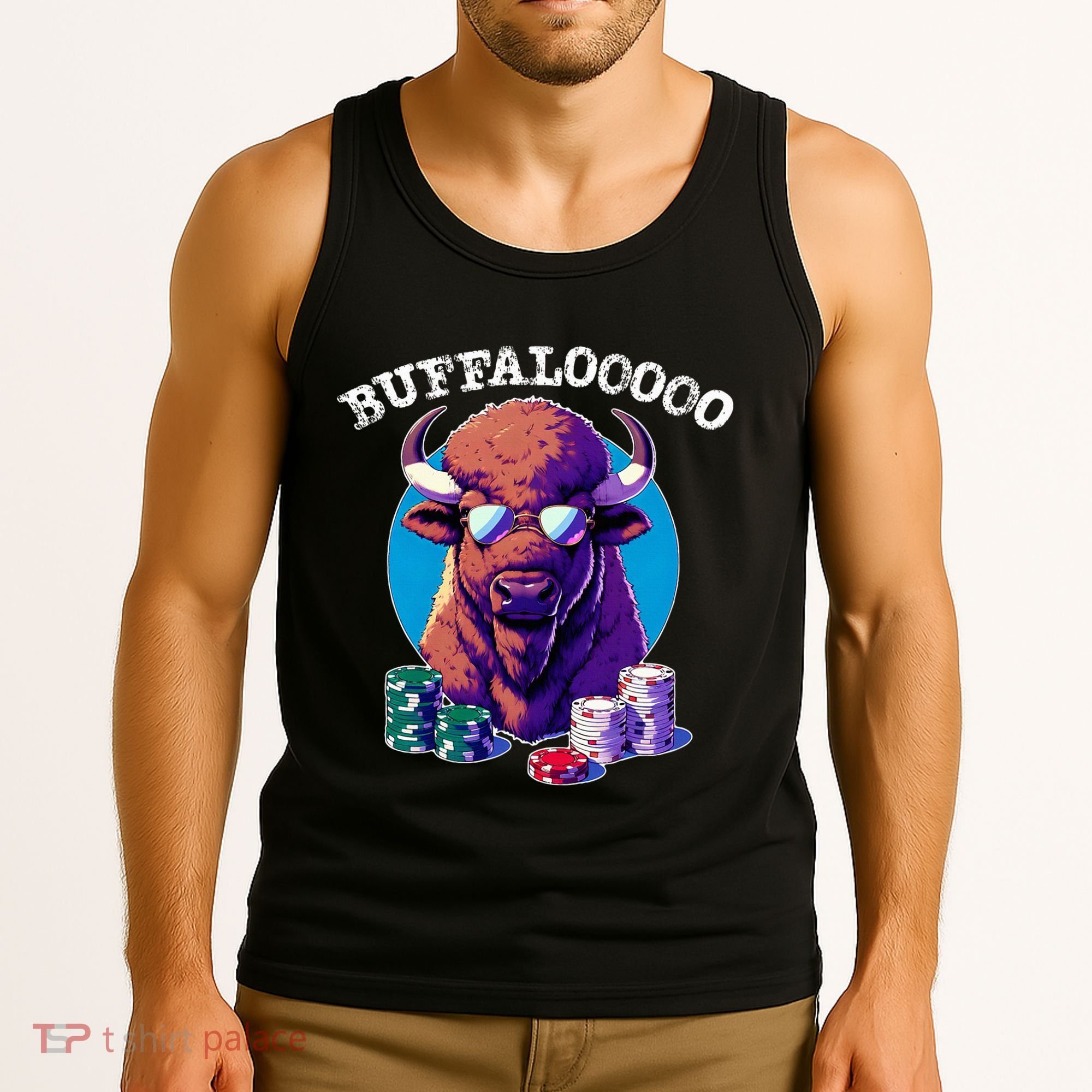 Lucky Buffalo Casino Slot Machine Buffalooooo Gambling Tank Top