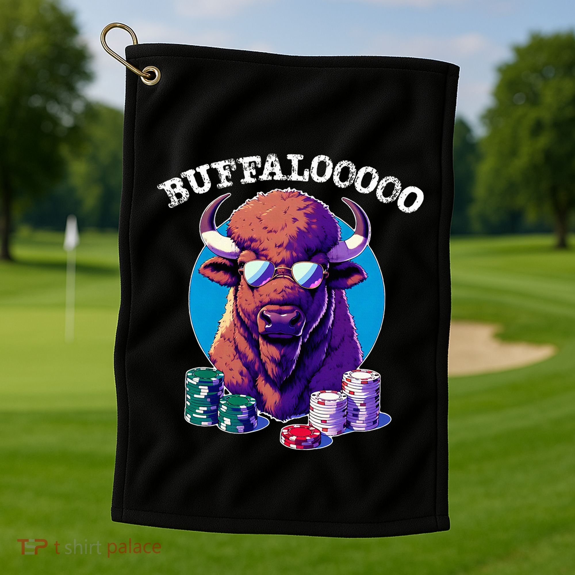 Lucky Buffalo Casino Slot Machine Buffalooooo Gambling Golf Towel