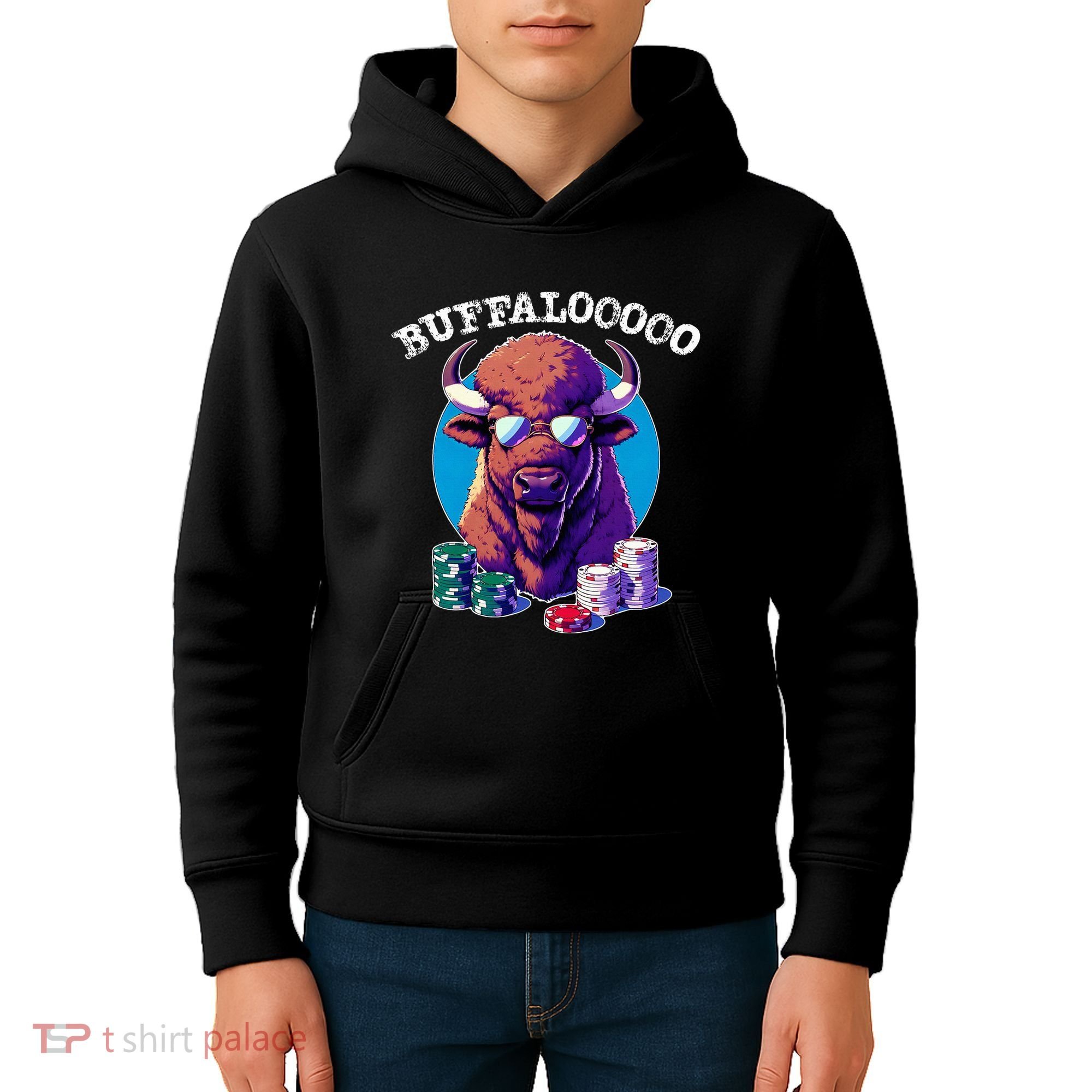 Lucky Buffalo Casino Slot Machine Buffalooooo Gambling Kids Hoodie