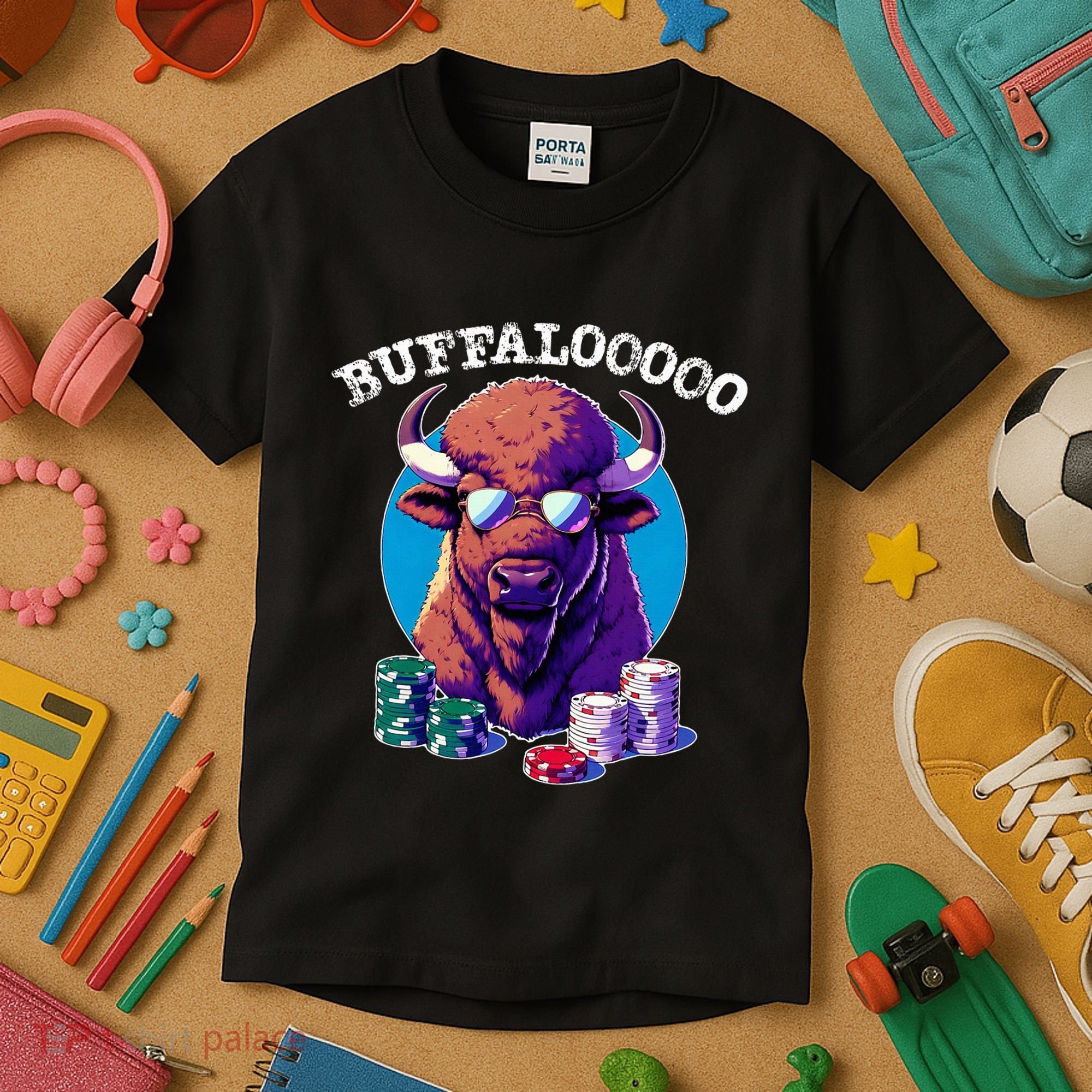 Lucky Buffalo Casino Slot Machine Buffalooooo Gambling Kids T-Shirt