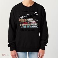 Literary Books Cats Life Is Sweet Women's Sweatshirt thumb 0