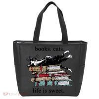 Literary Books Cats Life Is Sweet Tote Bag thumb 0