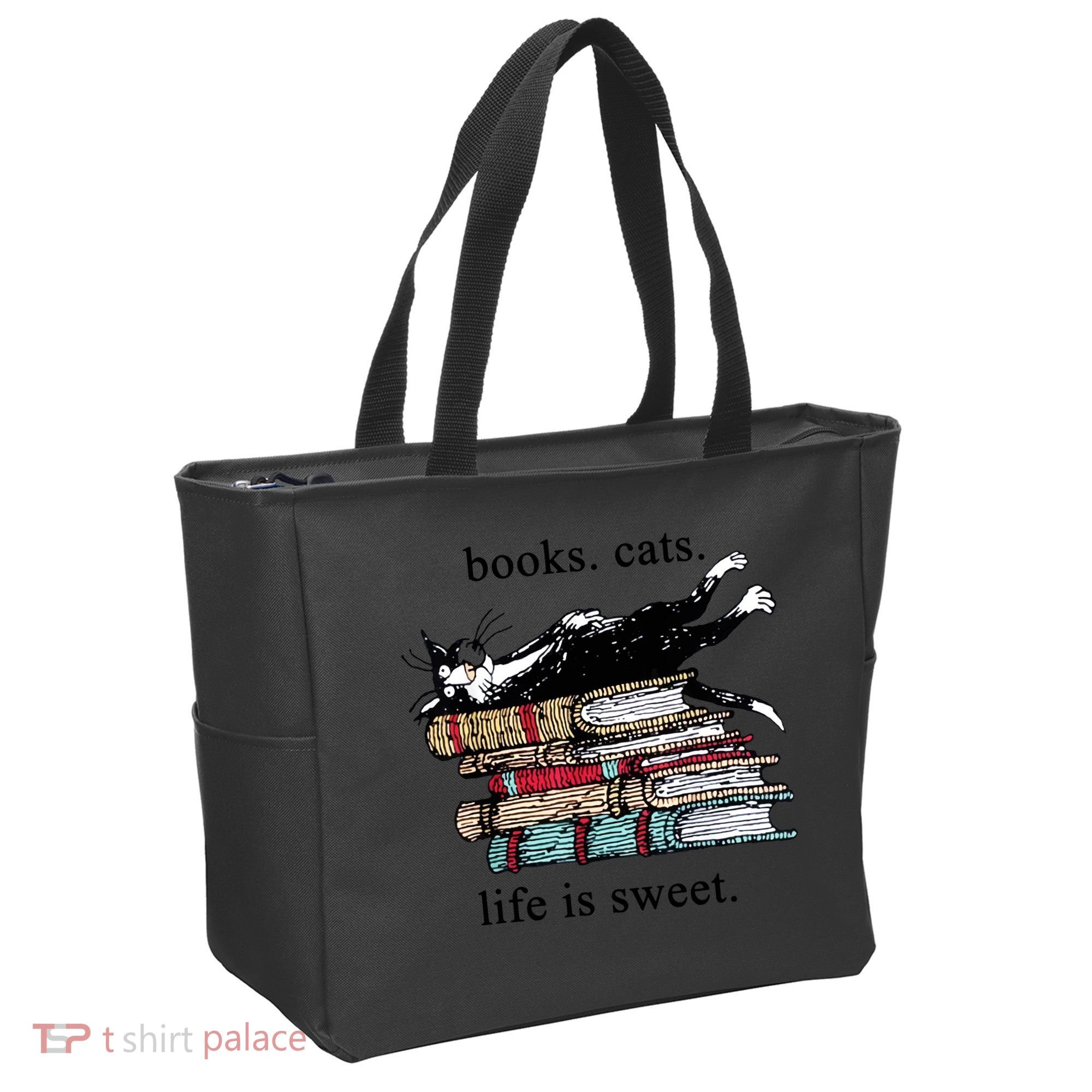 Literary Books Cats Life Is Sweet Tote Bag