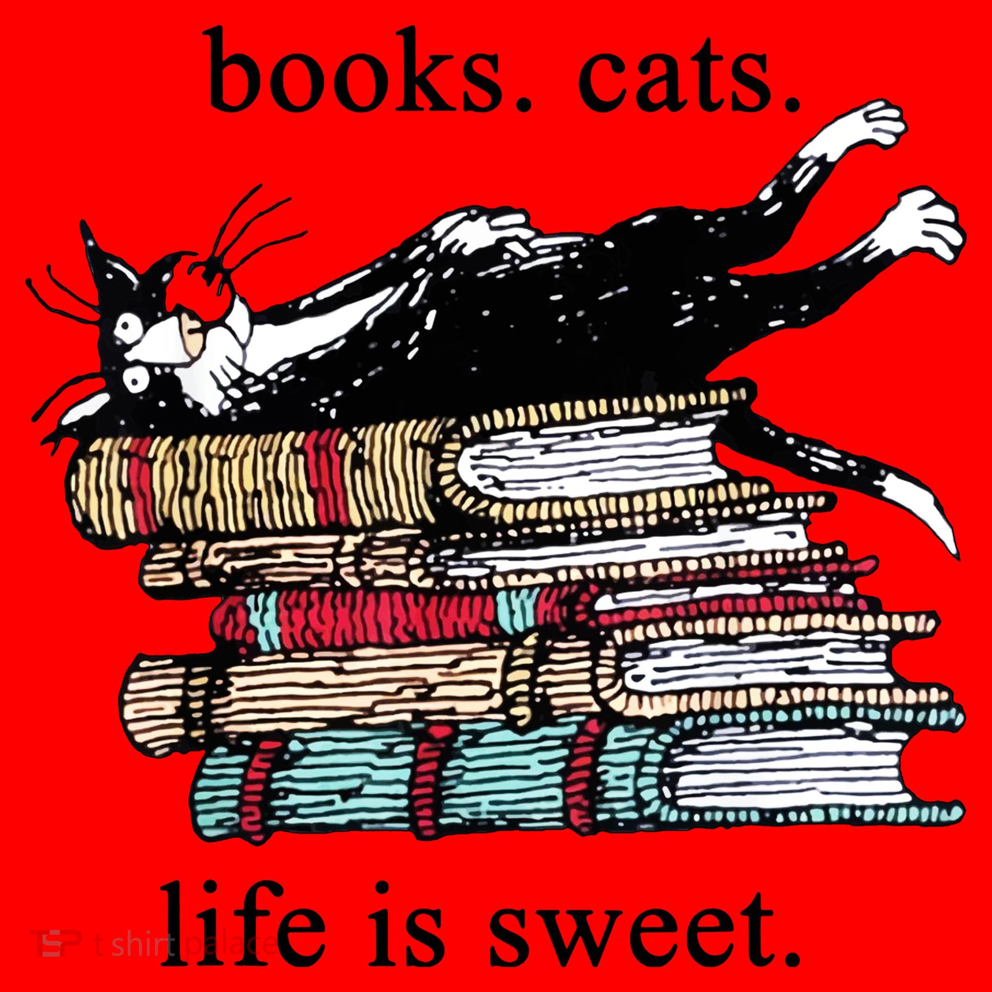 Literary Books Cats Life Is Sweet Santa Hat