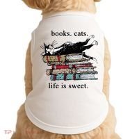 Literary Books Cats Life Is Sweet Doggie Tank thumb 0