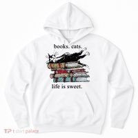 Literary Books Cats Life Is Sweet Hoodie thumb 0