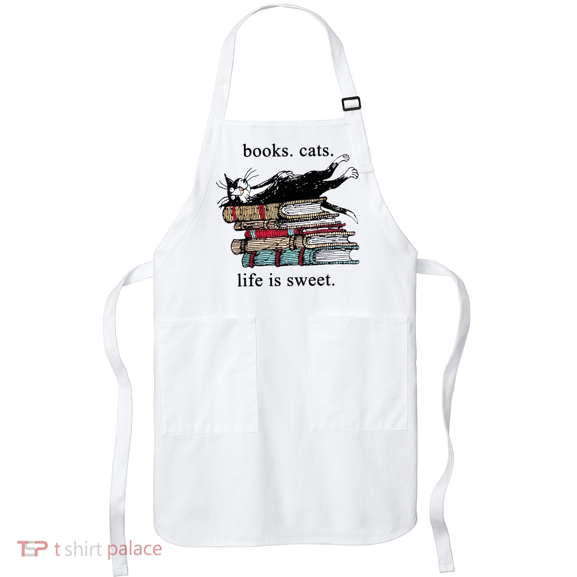 Literary Books Cats Life Is Sweet Apron