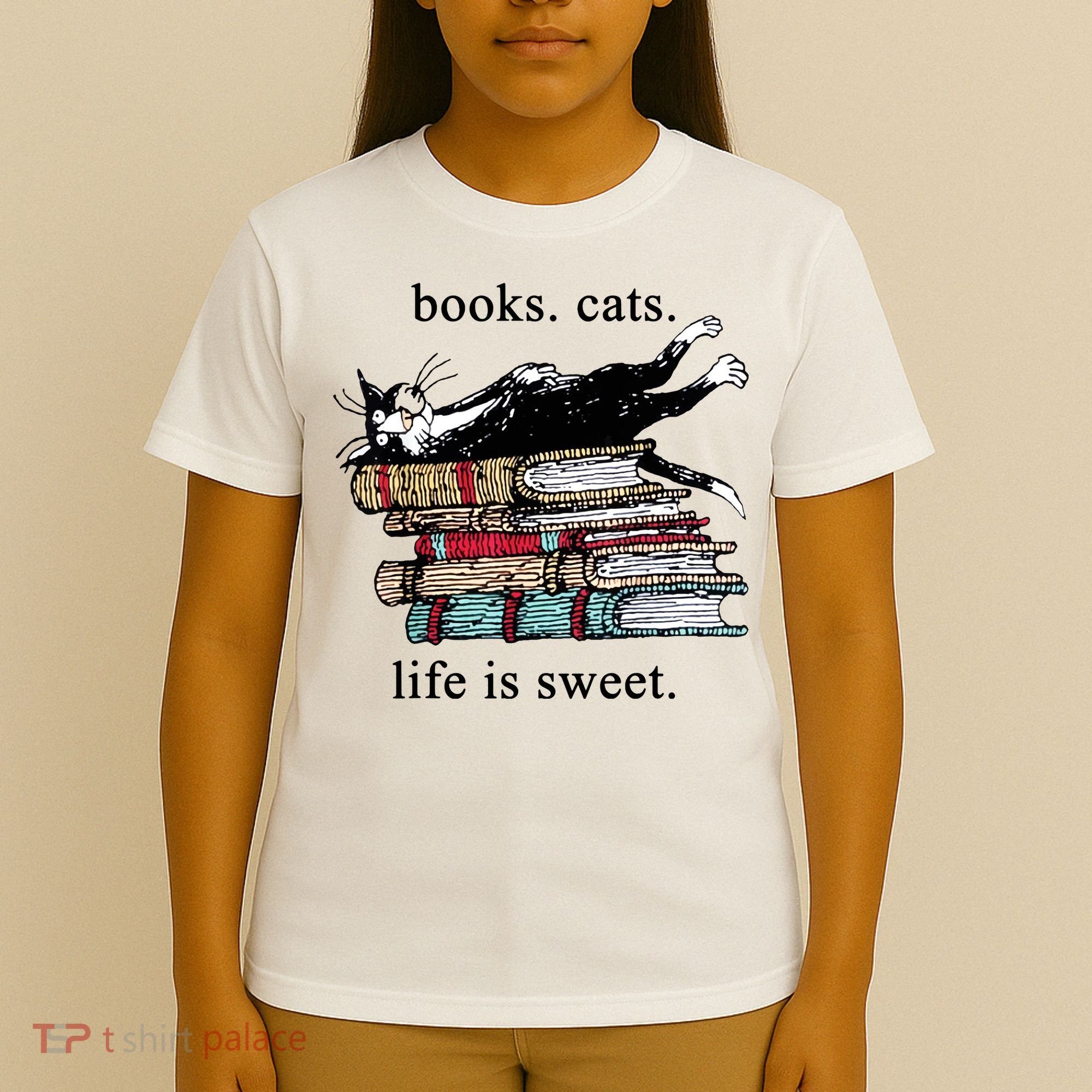 Literary Books Cats Life Is Sweet T-Shirt