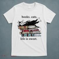 Literary Books Cats Life Is Sweet T-Shirt thumb 5