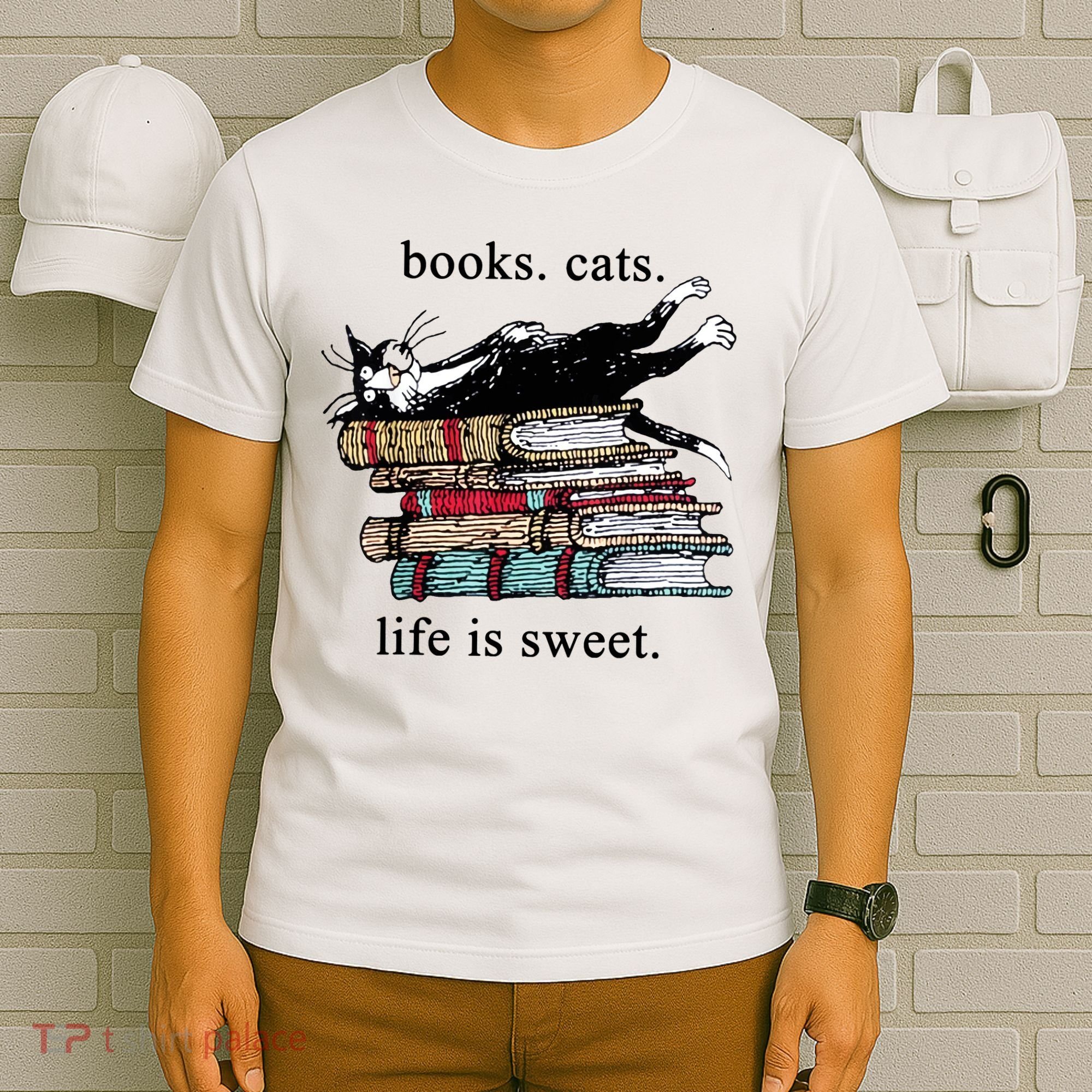 Literary Books Cats Life Is Sweet T-Shirt