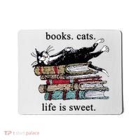 Literary Books Cats Life Is Sweet Mousepad thumb 0