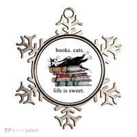 Literary Books Cats Life Is Sweet Ornament thumb 0