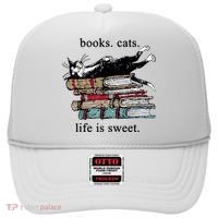 Literary Books Cats Life Is Sweet Hat thumb 0