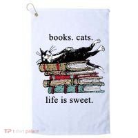 Literary Books Cats Life Is Sweet Golf Towel thumb 0