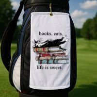 Literary Books Cats Life Is Sweet Golf Towel thumb 2