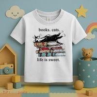 Literary Books Cats Life Is Sweet Toddler T-Shirt thumb 3