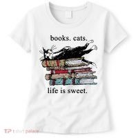 Literary Books Cats Life Is Sweet Women's T-Shirt thumb 0