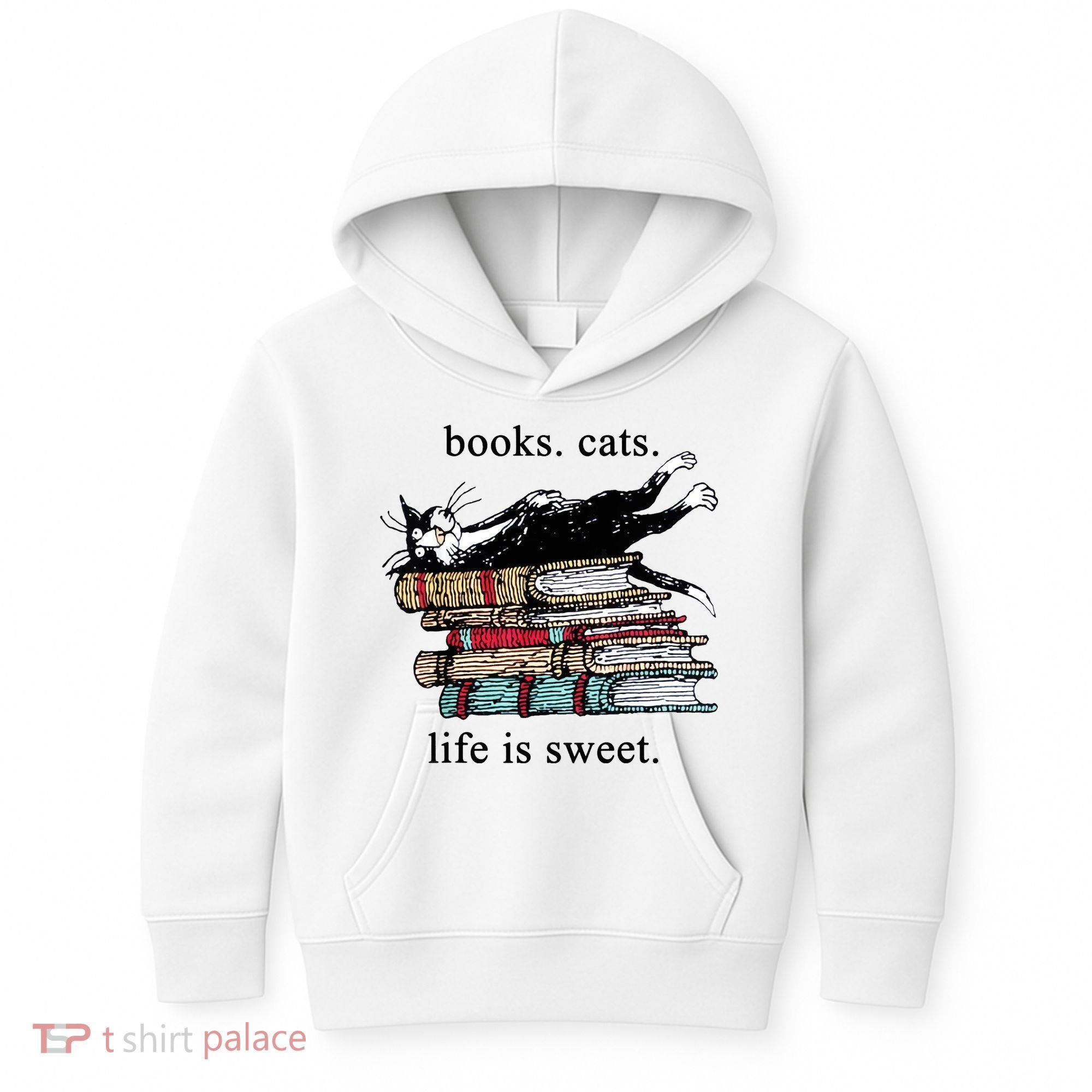 Literary Books Cats Life Is Sweet Kids Hoodie