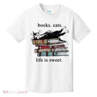 Literary Books Cats Life Is Sweet Kids T-Shirt thumb 0