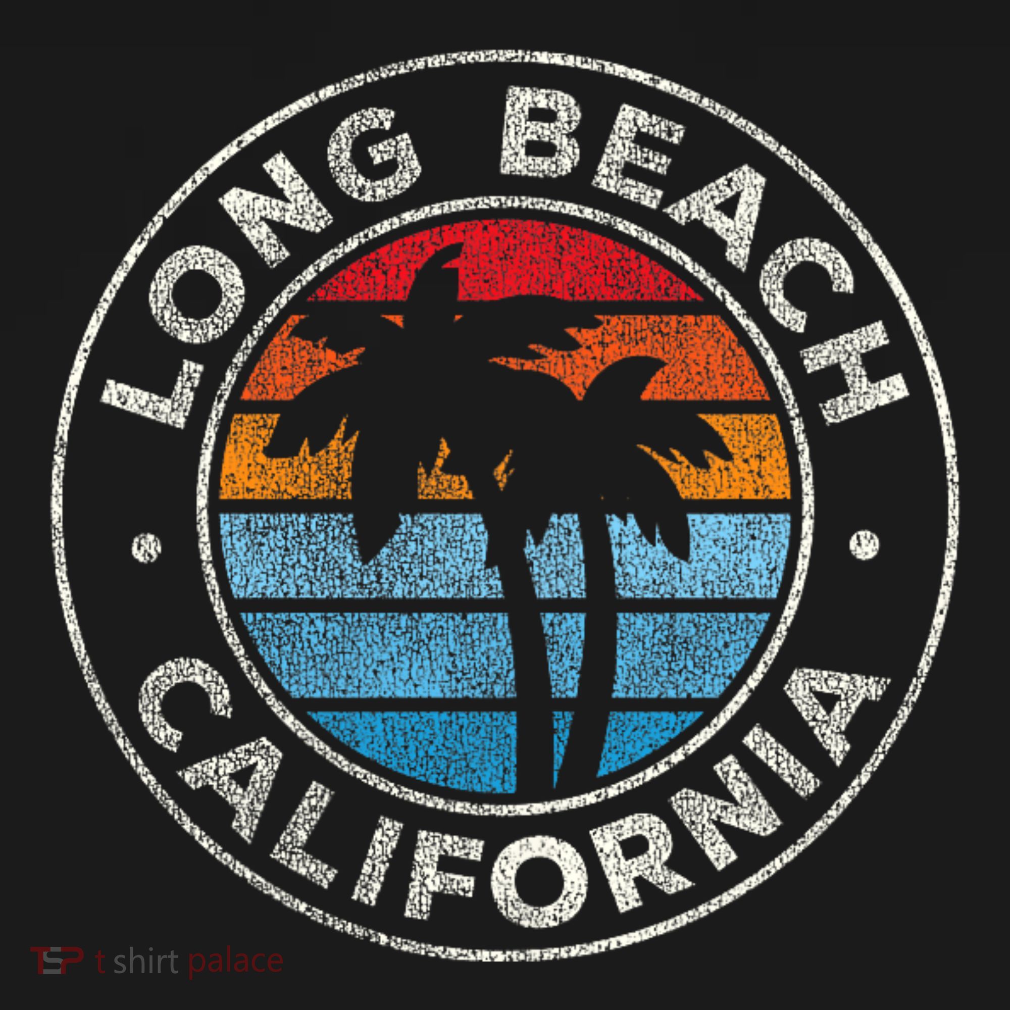 Long Beach California Ca Vintage Graphic Retro 70s T-Shirt