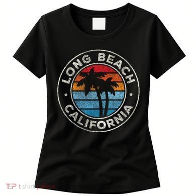 Long Beach California Ca Vintage Graphic Retro 70s Women's T-Shirt