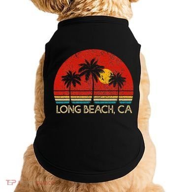 Long Beach California CA Surfer Retro Sunset Vintage Doggie Tank