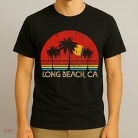 Long Beach California CA Surfer Retro Sunset Vintage T-Shirt thumb 3
