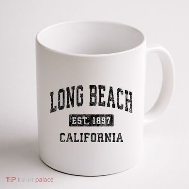 Long Beach California Ca Vintage Established Sports Design Coffee Mug back
