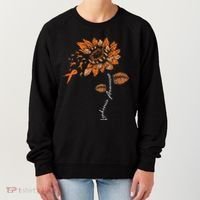 Leukemia Blood Cancer Awareness Orange Ribbon Sunflower Women's Sweatshirt thumb 0