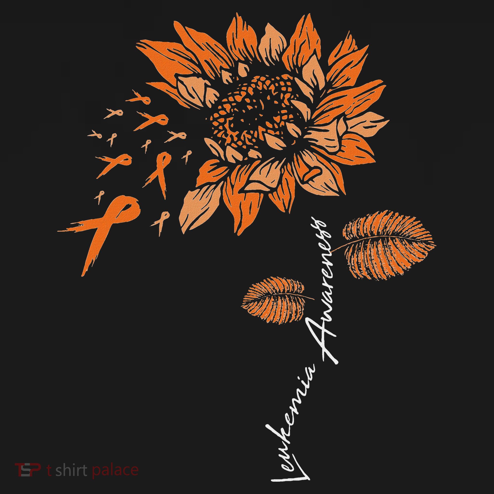 Leukemia Blood Cancer Awareness Orange Ribbon Sunflower Women's Hoodie