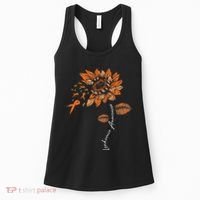 Leukemia Blood Cancer Awareness Orange Ribbon Sunflower Women's Tank Top thumb 0