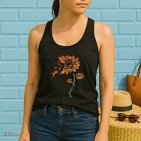 Leukemia Blood Cancer Awareness Orange Ribbon Sunflower Women's Tank Top thumb 2