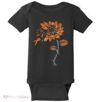 Leukemia Blood Cancer Awareness Orange Ribbon Sunflower Baby Bodysuit thumb 0