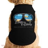 Long Beach California Palm Tree Sunglasses Souvenir Doggie Tank thumb 0