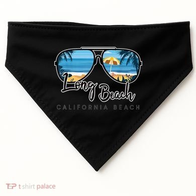Long Beach California Palm Tree Sunglasses Souvenir USA-Made Doggie Bandana