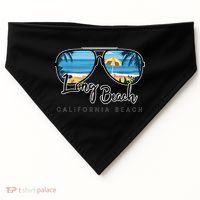 Long Beach California Palm Tree Sunglasses Souvenir USA-Made Doggie Bandana thumb 0
