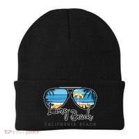 Long Beach California Palm Tree Sunglasses Souvenir Beanie thumb 0