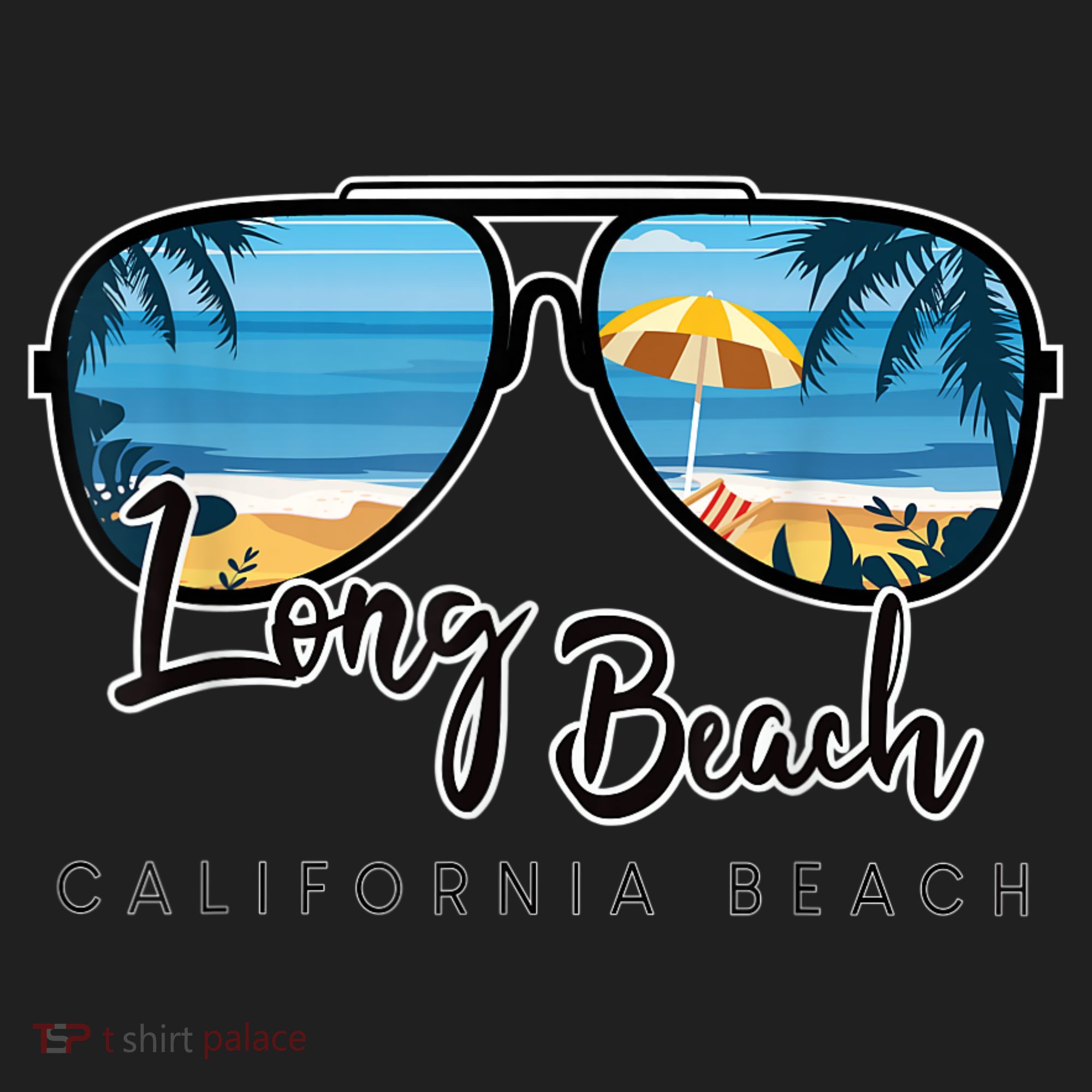 Long Beach California Palm Tree Sunglasses Souvenir Hat
